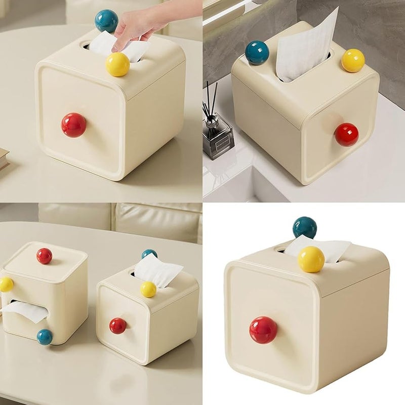 White Tissue Paper Roll Box Holder Functional Stylish Home Decoration Organiser - Image 2